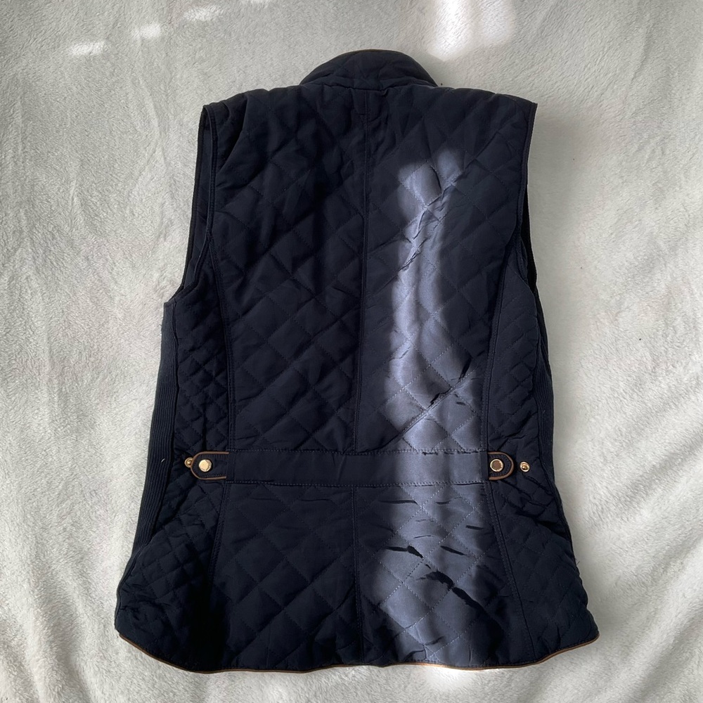 Zara Quilted Navy Vest